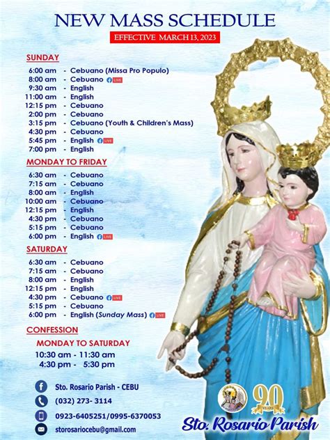 mass schedule cebu|Sto. Rosario Parish .